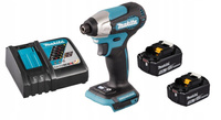 Makita Aku Wkrętarka Zakrętarka 18V LXT 140Nm 2x5Ah BL1850 DC18RC DTD157Z