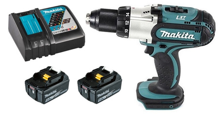 Makita Akumulatorowa Wiertarko Wkrętarka 18V 2x5Ah BL1850 DC18RC DDF451Z