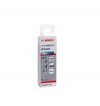 Bosch Wiertła Do Metalu HSS PointTeQ Średnica 3 mm 10szt 2608577198