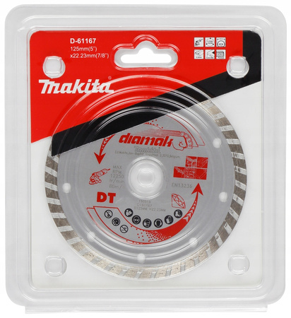 Makita Tarcza Diamentowa Diamak Turbo Na Sucho 125x22,23 D-61167