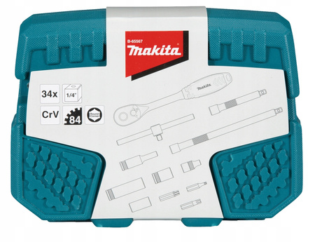 Makita Zestaw Kluczy Nasadowych Klucz 1/4" B-65567