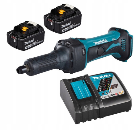 Makita Aku Szlifierka Prosta LXT 18V 6 mm 2x5Ah BL1850 DC18RC DGD800Z