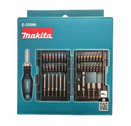 Makita E-25096 Zestaw bitów nasadek+ wkrętak z grzechotką set 44 el.walizka