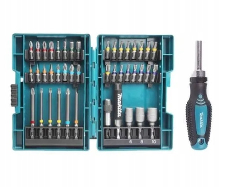 Makita E-25096 Zestaw bitów nasadek+ wkrętak z grzechotką set 44 el.walizka