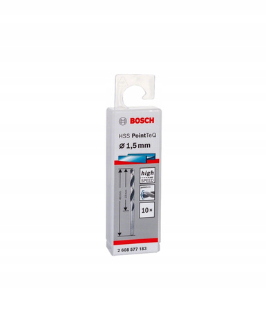 Bosch Wiertła Do Metalu HSS PointTeQ Średnica 1,5 mm 10szt 2608577183