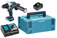 Makita Aku Wiertarko Wkrętarka Udar 18V 130Nm 1x5Ah BL1850 DC18RC DHP486ZJ