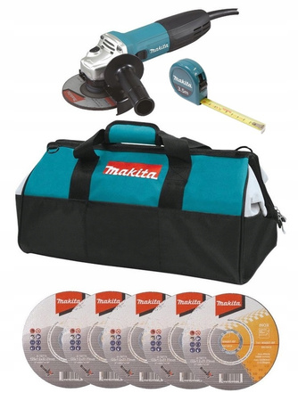 Makita Szlifierka Kątowa 5x Tarcza Torba GA5030R Miara 3,5M B-57130