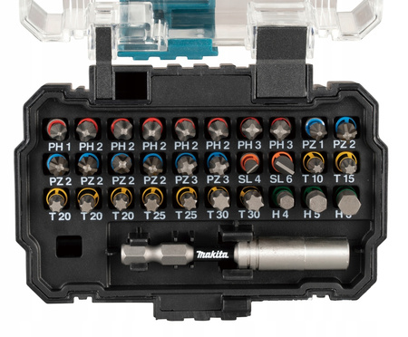 Makita Zestaw Bitów Końcówki PZ PH Torx Imbus Magnetyczna 31 szt E-13552