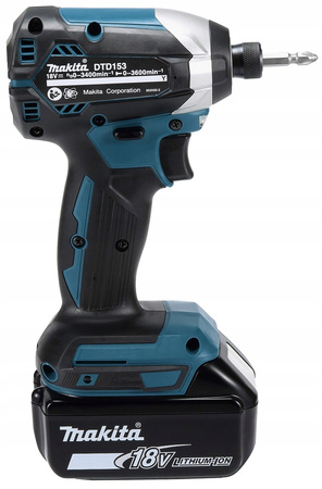 Makita Aku Wkrętarka Zakrętarka 18V LXT 170Nm 2x5Ah BL1850 DC18RC DTD153Z