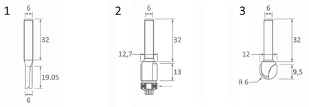 MAKITA ZESTAW FREZÓW 6MM 3SZT. D-30209 HW FREZ