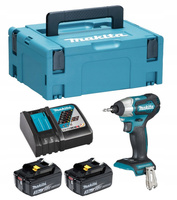 Makita Aku Wkrętarka Zakrętarka Udarowa 2x3Ah BL1830 DC18RC MAKPAC DTD155ZJ