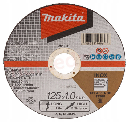 Makita Tarcza Tnąca Extra Cienka 10x 125 E-03040