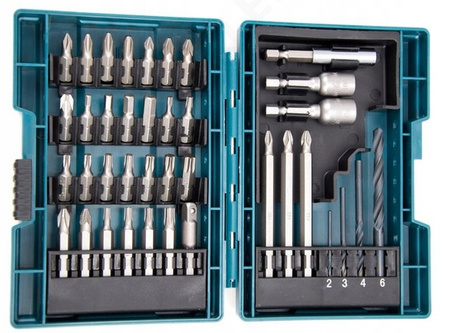 MAKITA B-54106 ZESTAW BITY WIERTŁA NASADKI do metalu 38 szt.