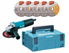 Makita Szlifierka Kątowa 840W 125mm 5x Tarcza Tnąca D-18770 Makpac 9558HNRG