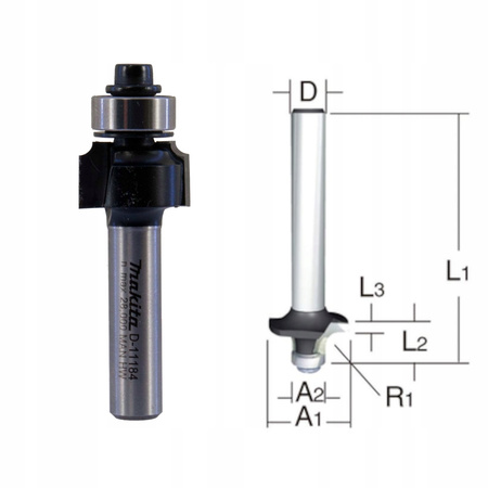 MAKITA FREZ DO ZAOKRĄGLEŃ 8MM R=2MM D-11184