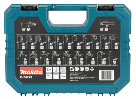 Makita Zestaw Frezów Trzpieniowych Uniwersalnych 22 Szt 8 mm D-74778