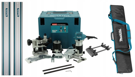 Makita Frezarka 710W 2x Szyna 1000 Łącznik Torba Adapter 194579 RT0702CX2J