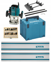 Makita Frezarka 1650W 2x Szyna 1M Adapter Łącznik Walizka Frezy RP1803FX