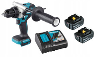 Makita Aku Wiertarko Wkrętarka Udar 18V 130Nm 2x5Ah BL1850 DC18RC DHP486Z