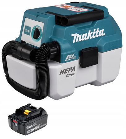 Makita Aku Odkurzacz Przemysłowy LXT 18V 7,5L 50W 1x6Ah DVC750LZX1