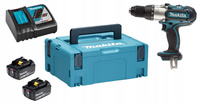 Makita Aku Wiertarko Wkrętarka Udar LXT 18V 2x6Ah BL1860 DC18RC DHP451ZJ