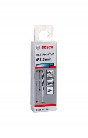 Bosch Wiertła Do Metalu HSS PointTeQ Średnica 3,3 mm 10szt 2608577201