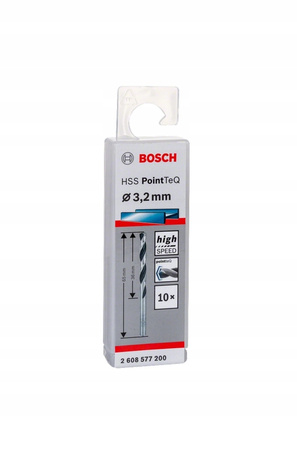 Bosch Wiertła Do Metalu HSS PointTeQ Średnica 3,2 mm 10szt 2608577200