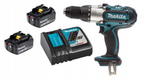 Makita Aku Wiertarko Wkrętarka Udar LXT 18V 2x6Ah BL1860 DC18RC DHP451Z