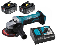 Makita Aku Szlifierka Kątowa LXT 18V 115MM 2x6Ah BL1860 DC18RC DGA452Z