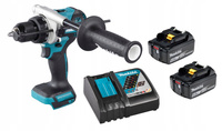 Makita Aku Wiertarko Wkrętarka Udar 18V 130Nm 2x6Ah BL1860 DC18RC DHP486Z