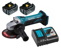 Makita Aku Szlifierka Kątowa LXT 18V 115MM 2x5Ah BL1850 DC18RC DGA452Z