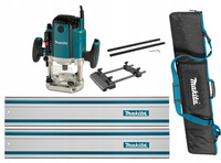 Makita Frezarka 1650W Torba Na Szynę 2x Szyna 1M Adapter Łącznik RP1803FX