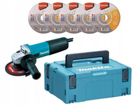 Makita Szlifierka Kątowa 840W 125mm 5x Tarcza Tnąca D-18770 Makpac 9558HNRG