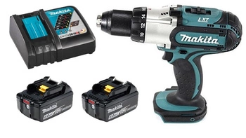 Makita Akumulatorowa Wiertarko Wkrętarka 18V 2x6Ah BL1860 DC18RC DDF451Z