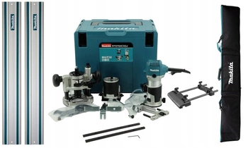 Makita Frezarka 710W 2x Szyna 1500 Łącznik Torba Adapter 194579 RT0702CX2J