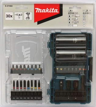 Makita E-07060 Zestaw udarowych bitów i kluczy nasadowych 30 elementów 3/8"