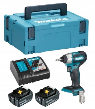 Makita Aku Wkrętarka Zakrętarka Udarowa 2x5Ah BL1850 DC18RC MAKPAC DTD155ZJ