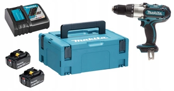 Makita Aku Wiertarko Wkrętarka Udar LXT 18V 2x6Ah BL1860 DC18RC DHP451ZJ